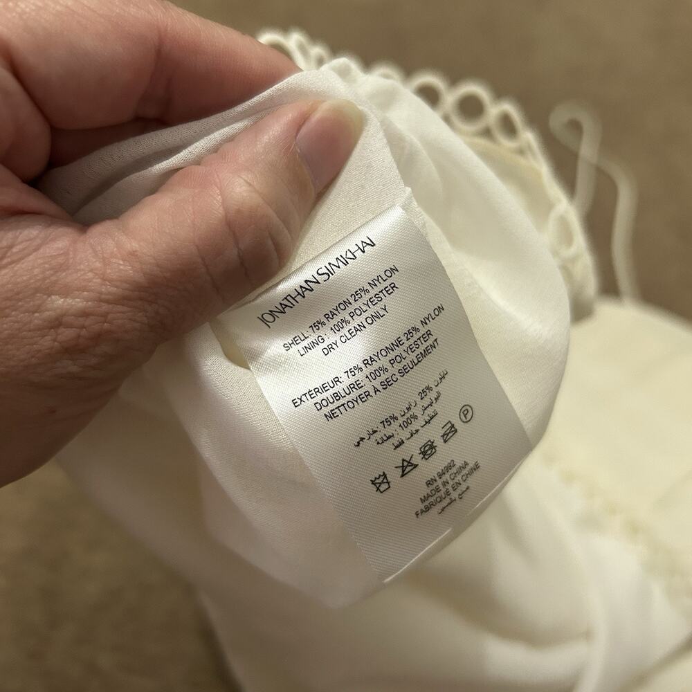 Jonathan Simkhai Trista Summer Lace Up Mini In Ivory Size 2 - Picture 7 of 9
